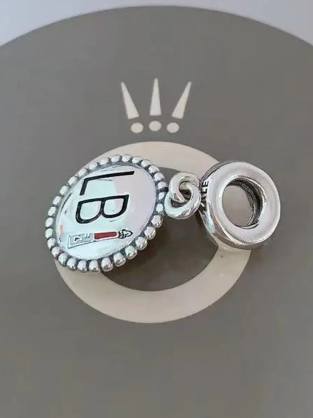 Pandora LB logo charm S925 Sterling Silver